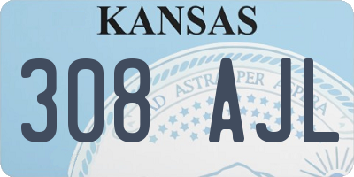 KS license plate 308AJL
