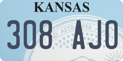 KS license plate 308AJO