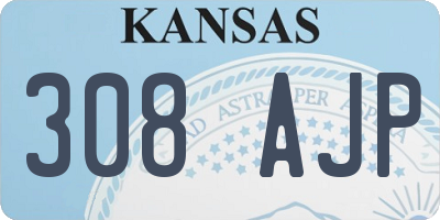 KS license plate 308AJP