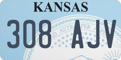 KS license plate 308AJV