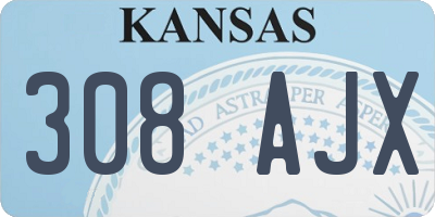 KS license plate 308AJX
