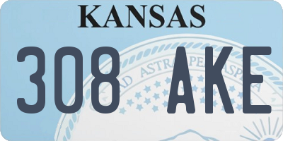 KS license plate 308AKE