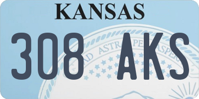 KS license plate 308AKS