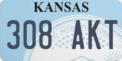 KS license plate 308AKT