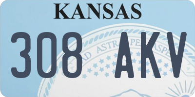 KS license plate 308AKV