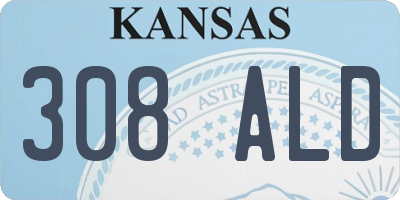 KS license plate 308ALD
