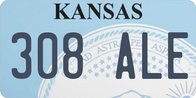 KS license plate 308ALE