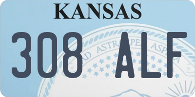 KS license plate 308ALF