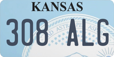 KS license plate 308ALG