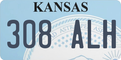 KS license plate 308ALH