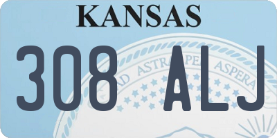 KS license plate 308ALJ
