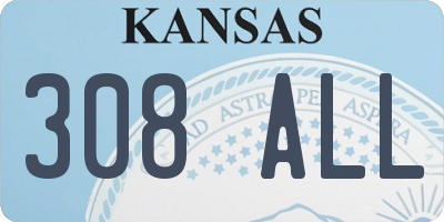 KS license plate 308ALL