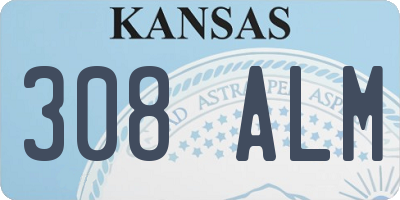 KS license plate 308ALM