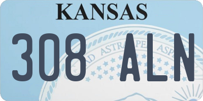 KS license plate 308ALN