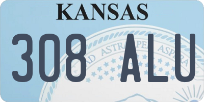 KS license plate 308ALU