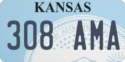 KS license plate 308AMA