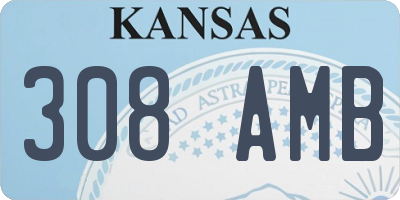 KS license plate 308AMB