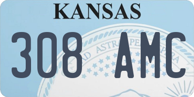 KS license plate 308AMC