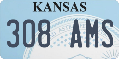 KS license plate 308AMS