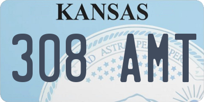 KS license plate 308AMT