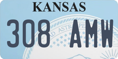 KS license plate 308AMW