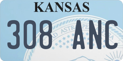 KS license plate 308ANC