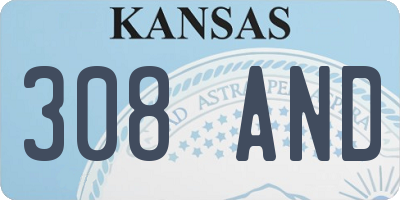 KS license plate 308AND