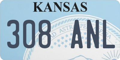 KS license plate 308ANL