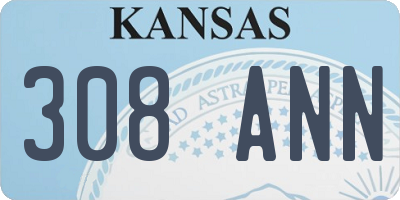 KS license plate 308ANN