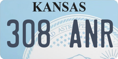 KS license plate 308ANR