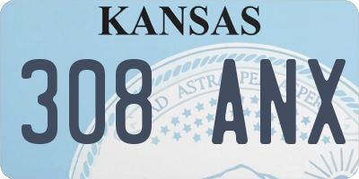 KS license plate 308ANX