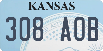 KS license plate 308AOB
