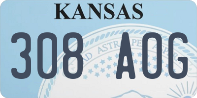 KS license plate 308AOG