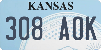 KS license plate 308AOK
