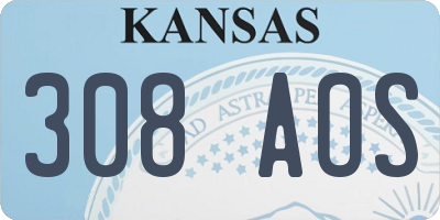KS license plate 308AOS