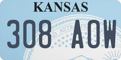KS license plate 308AOW