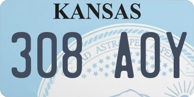 KS license plate 308AOY