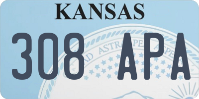 KS license plate 308APA