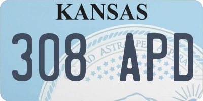 KS license plate 308APD