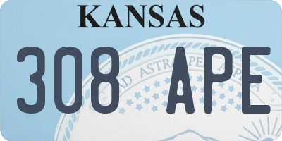 KS license plate 308APE
