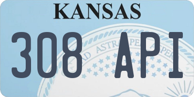 KS license plate 308API