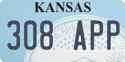 KS license plate 308APP