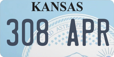 KS license plate 308APR