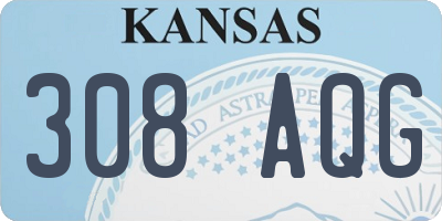 KS license plate 308AQG