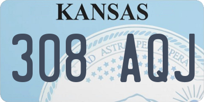 KS license plate 308AQJ