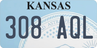 KS license plate 308AQL