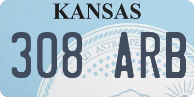 KS license plate 308ARB