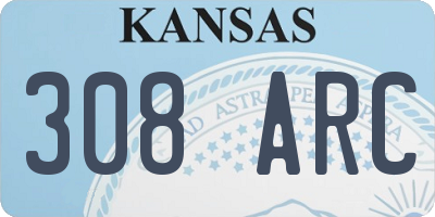 KS license plate 308ARC