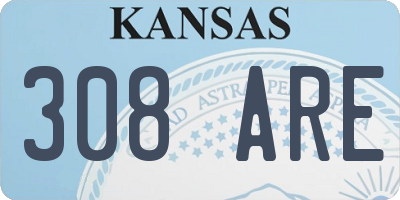KS license plate 308ARE