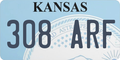 KS license plate 308ARF